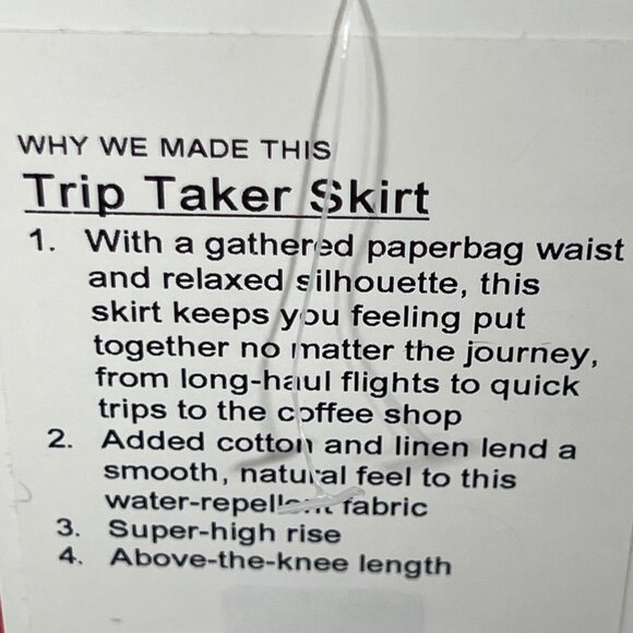 LULULEMON Trip Taker Skirt Paper Bag Waist Carnation Red Sz 2 NWT W8ABAS - Picture 5 of 7